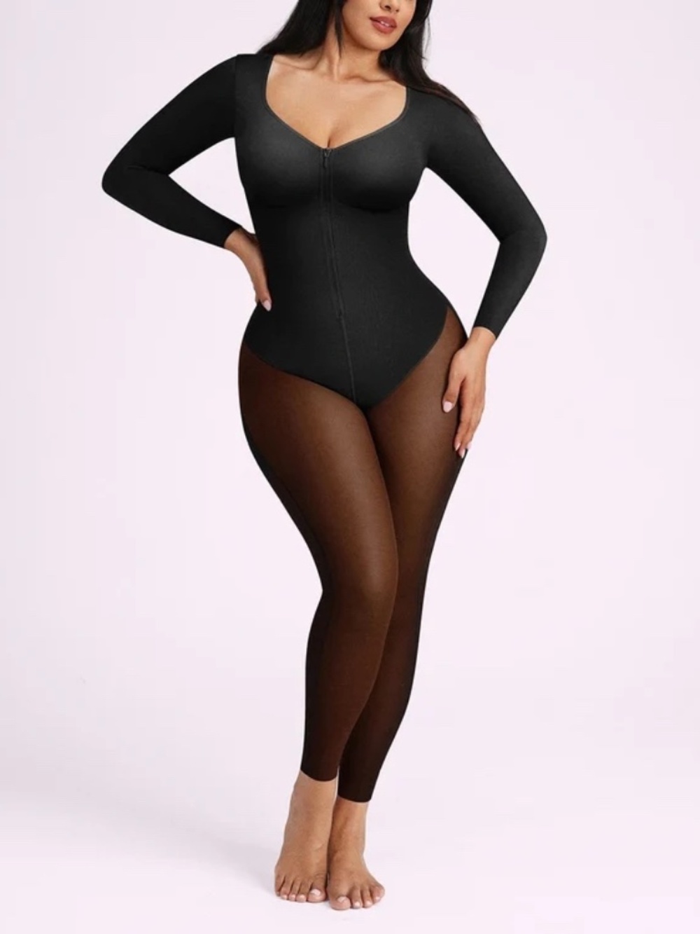 Shapewear Tummy Control Full-Length Bodysuit (Size L)